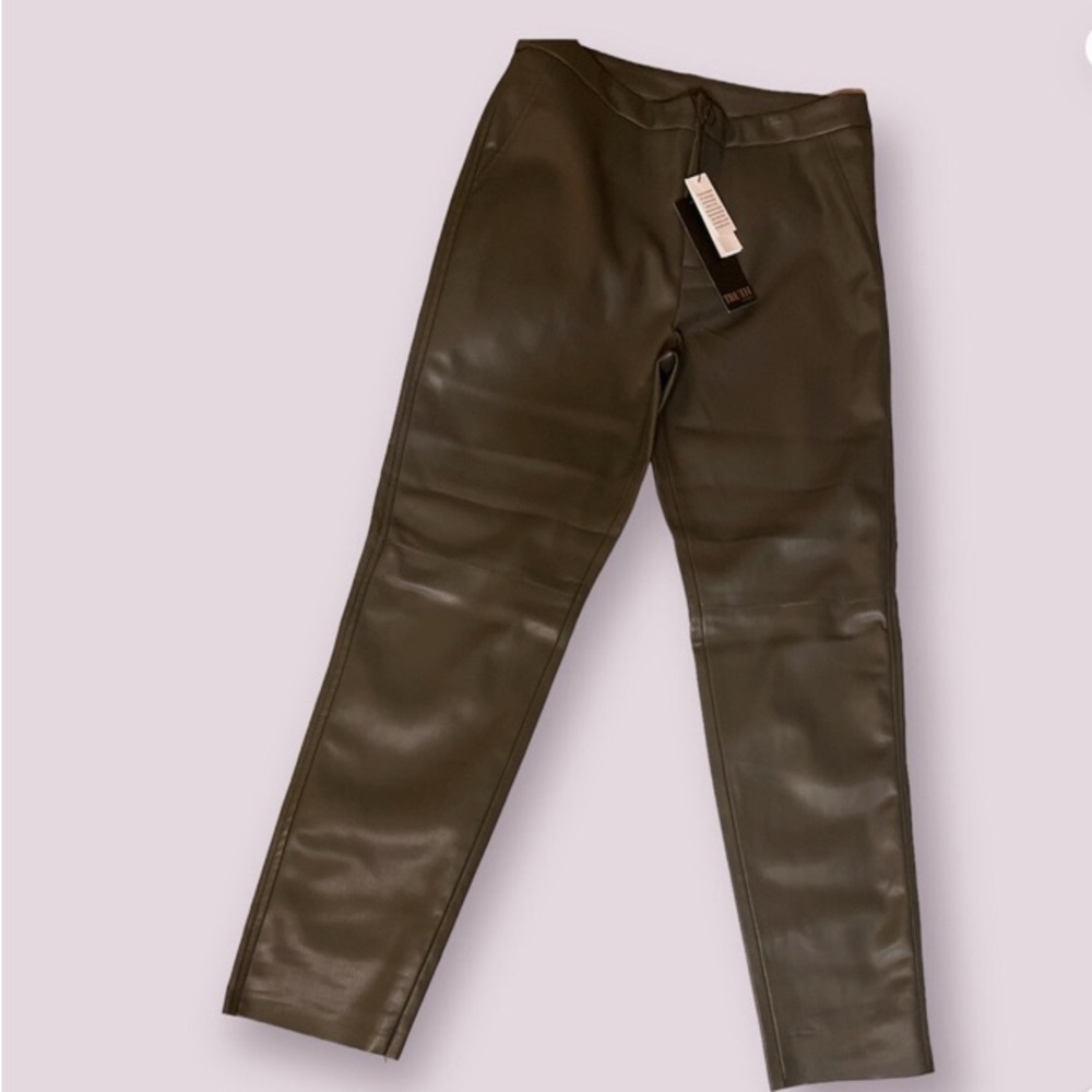 Olive Pleather Pants